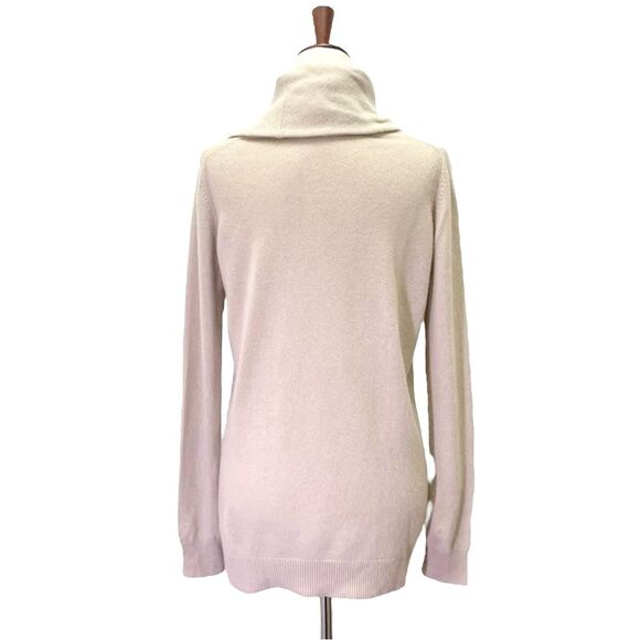 Theory Royal Cashmere Cowl Neck Sweater Light Tan Jumper Turtleneck Size Small - Picture 3 of 15